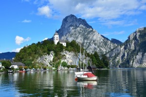 Segelboote, Johannisberg und Traunstein